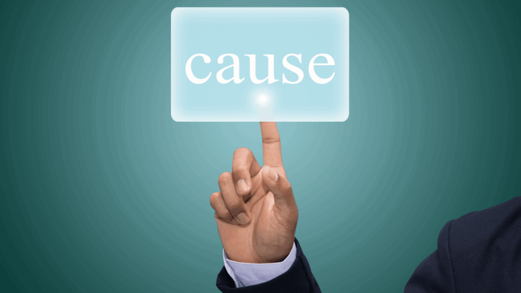 causeの文字を指さしてる人