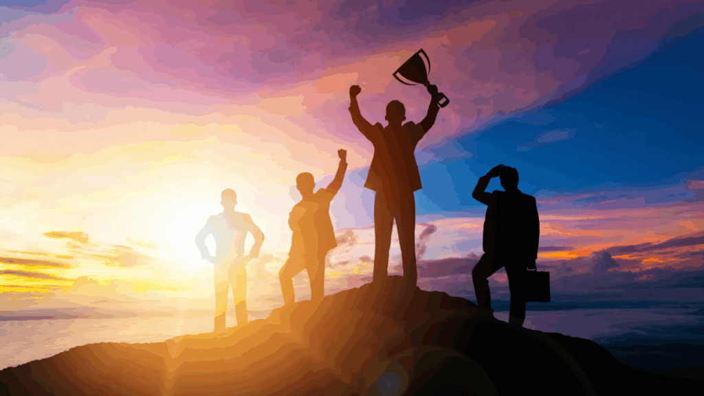 山に登頂した人々