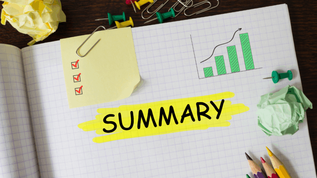 SUMMARYと書かれたノート