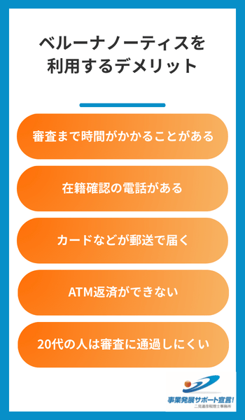 ベルーナノーティスを利用するデメリット
